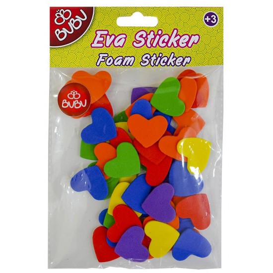 BU-BU STS033 EVA STİCKER KALP KÜÇÜK 12Lİ