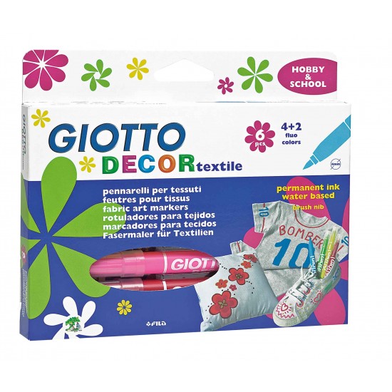 GIOTTO 494800 DEKOR KUMAŞ KALEMİ 6LI