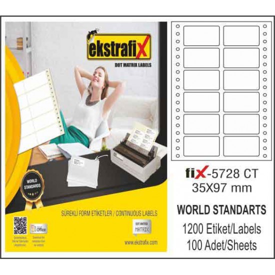 EKSTRAFİX FİX-5728 BİLGİSAYAR ETİKETİ 35X97MM