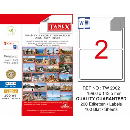 TANEX TW-2002 LAZER ETİKET 199,6X143.5MM