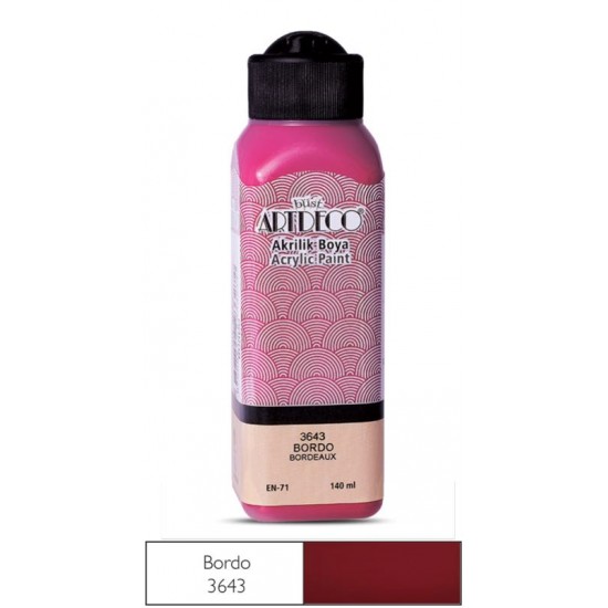 ARTDECO 070R-3643 AKRİLİK BOYA 140ML BORDO