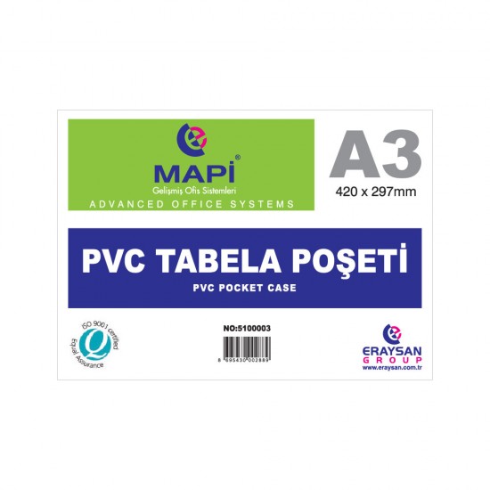 MAPİ 510 00 03 PVC TABELA POŞET A3 10 LU