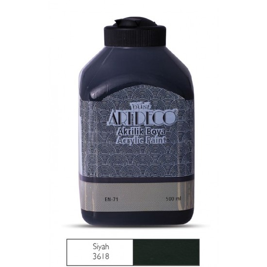 ARTDECO 070L-3618 AKRİLİK BOYA 500ML SİYAH