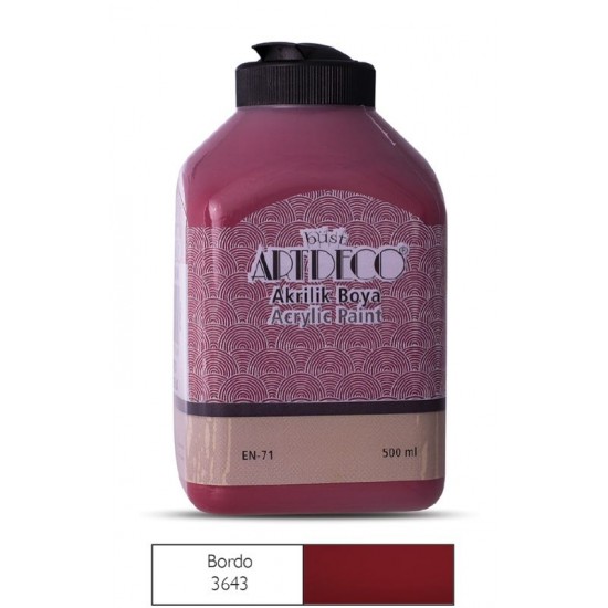 ARTDECO 070L-3643 AKRİLİK BOYA 500ML BORDO