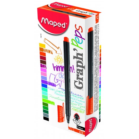 MAPED 749116 FİNE LİNER 12Lİ PORTAKAL RENGİ