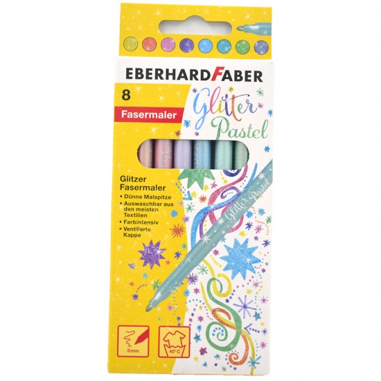 EBERHARD FABER GLİTTER FELT-TİP PEN PASTEL 8Lİ