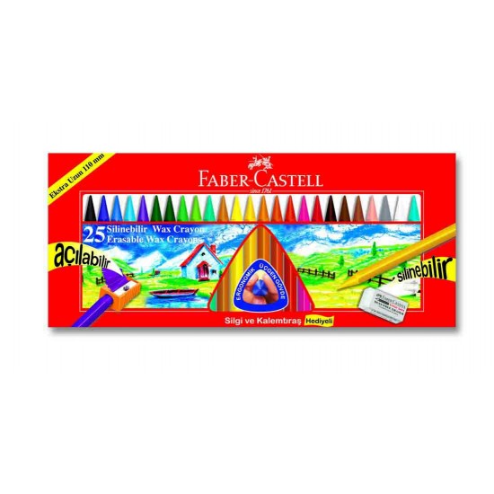 FABER SİLİNEBİLİR WAX CRAYON PASTEL 25Lİ 122725