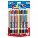 CARİOCA 42265 KEÇELİ KALEM YIKANABİLİR BİCOLOR ÇİFT UÇLU12Lİ 24 RENK