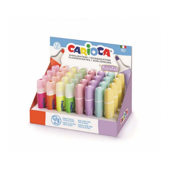 CARİOCA 43184 PASTEL+FOSFORLU İŞARETLEME KALEMİ 32Lİ STAND 8 RENK