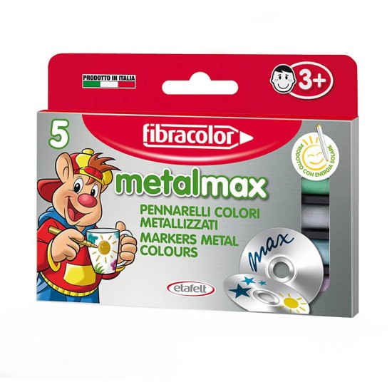 FİBRACOLOR METAL MAX METALİK KEÇELİ KALEM 5 RENK