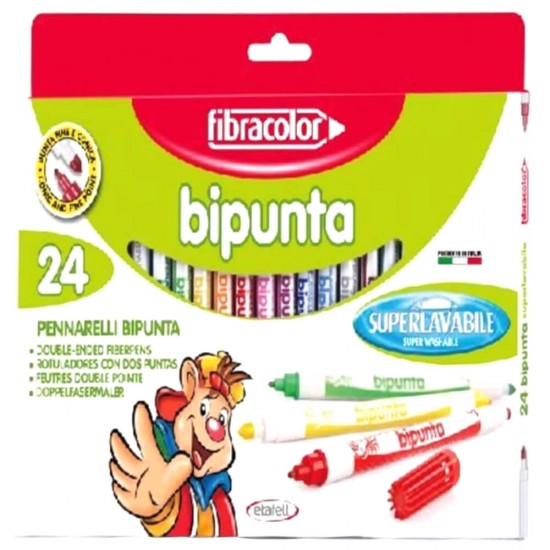 FİBRACOLOR BİPUNTA 24R.ÇİFT UÇLU KEÇELİ KAL.10544S