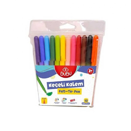 BU-BU KEC001 KEÇELİ KALEM 12 RENK