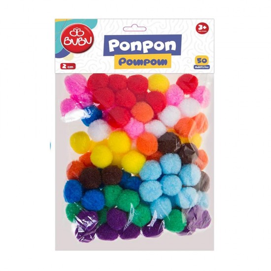 BU-BU PON002 PONPON 2CM 50Lİ KARMA