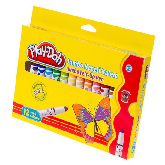 PLAY-DOH KE010 KEÇELİ KALEM KARTON 12 RENK 8 MM