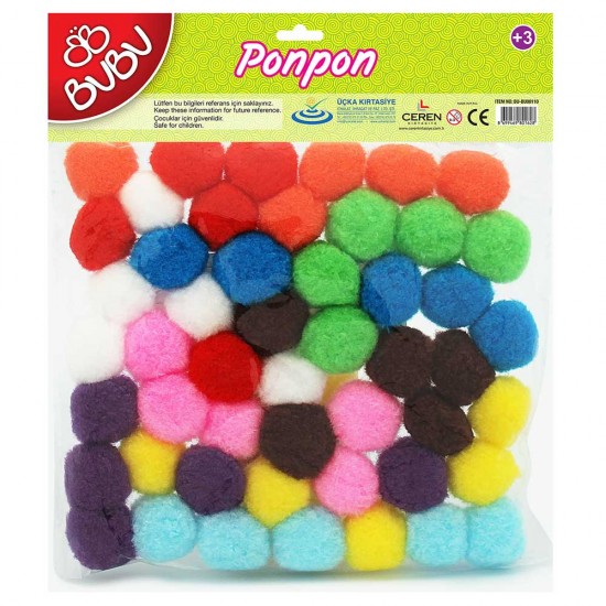 BU-BU 00110 PON PON 3CM 50Lİ KARMA