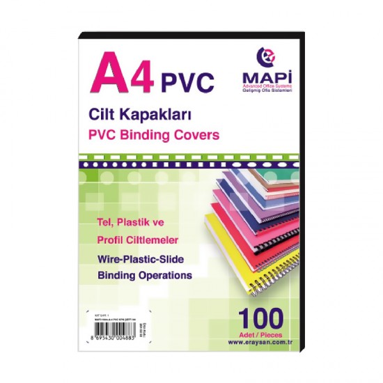 MAPİ 204 02 01 PVC KAPAK A4 160MİC SİYAH