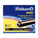 PELİKAN 4001 TP/6 D.KALEM KARTUŞU SİYAH 6 LI