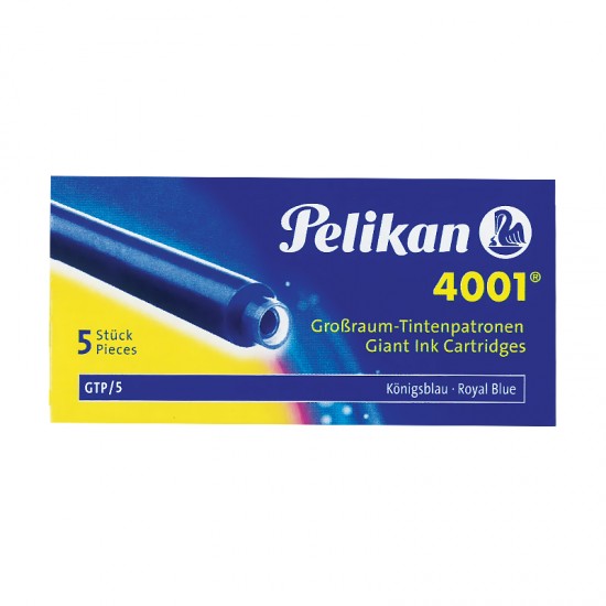 PELİKAN 4001 GTP/5 D.KALEM KARTUŞU DEV MAVİ 5 Lİ