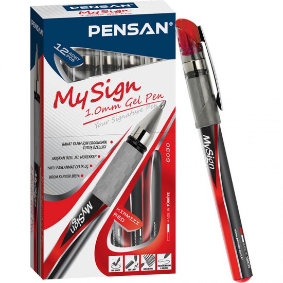 PENSAN 6030 MY SİNG JEL ROLLER KALEM KIRMIZI 1.0