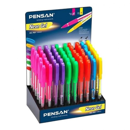 PENSAN 2229 NEON JEL KALEM RENKLİ 60LI STN