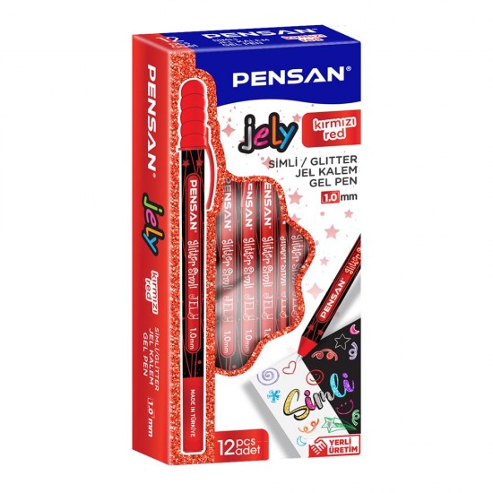 PENSAN 2800 JELY JEL KALEM SİMLİ 1MM KIRMIZI