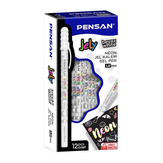 PENSAN 2801 JELY JEL KALEM NEON 1MM BEYAZ