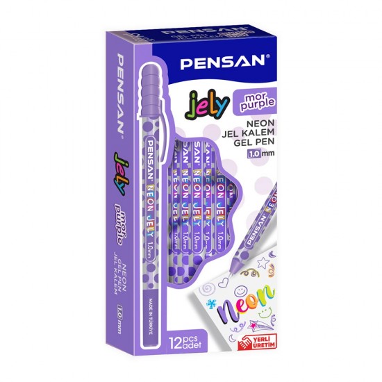 PENSAN 2801 JELY JEL KALEM NEON 1MM MOR