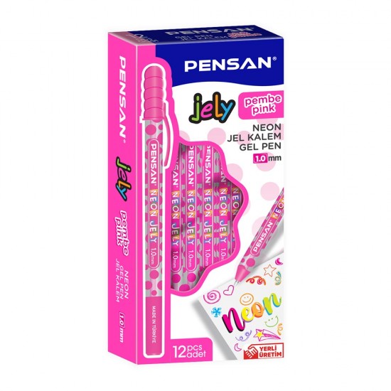 PENSAN 2801 JELY JEL KALEM NEON 1MM PEMBE