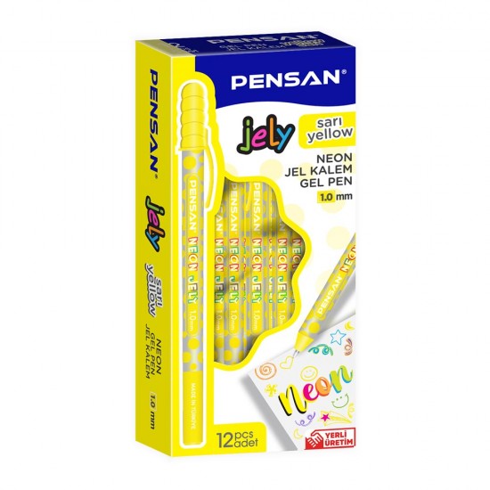 PENSAN 2801 JELY JEL KALEM NEON 1MM SARI