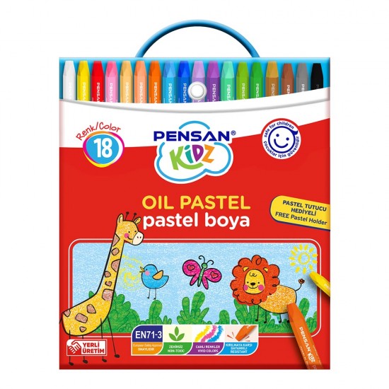 PENSAN 98121PB18Ç KİDZ ÇANTALI PASTEL BOYA 18Lİ KT