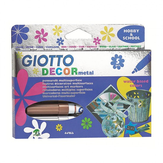 GIOTTO 452900 DECOR METALİK BOYA 5 RENK ASKILI