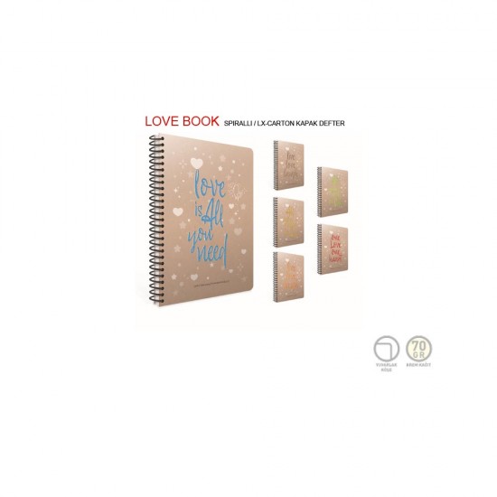 GIPTA 5374 LOVE BOOK SPR KRTN KPK DEF 17X24 80YP ÇİZGİLİ