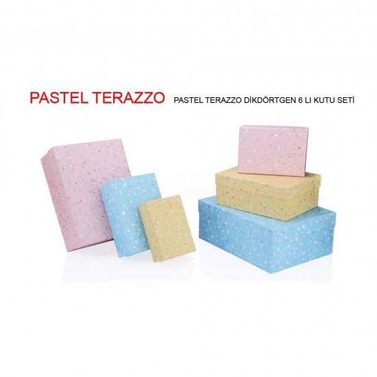 GIPTA BX6924 PASTEL TERAZZO DİKDÖRTGEN 6LI KUTU SET