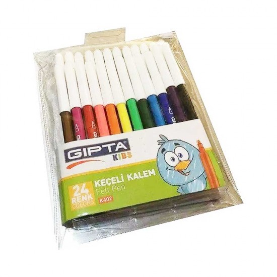 GIPTA 4020 KEÇELİ BOYA KALEMİ PVC ÇANTALI 24LÜ