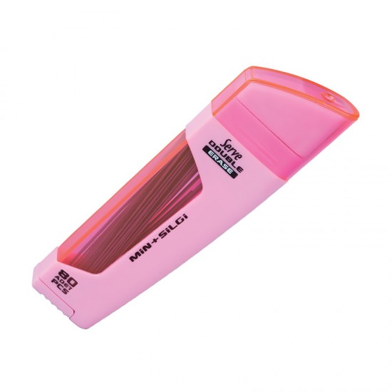 SERVE DOUBLE ERASE MİN+SİLGİ 05MM Ş.PEMBE