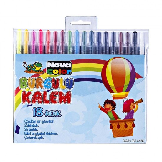 NOVA COLOR NC-2123 BURGULU KALEM 18Lİ SET