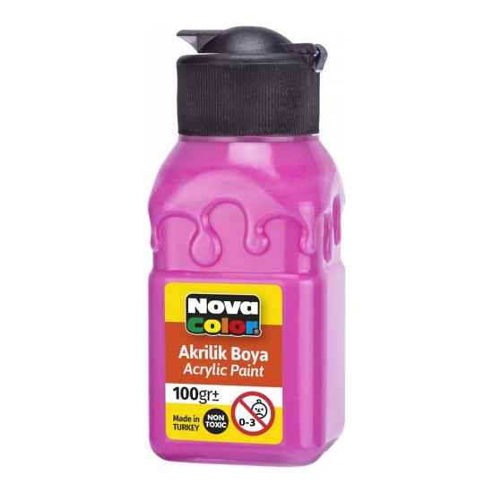 NOVA COLOR NC-2019 AKRİLİK BOYA ŞİŞE 100GR PEMBE