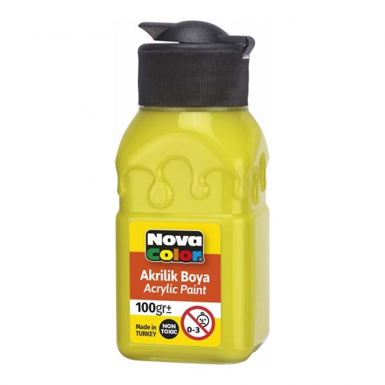 NOVA COLOR NC-2032 AKRİLİK BOYA ŞİŞE 100GR L.SARI