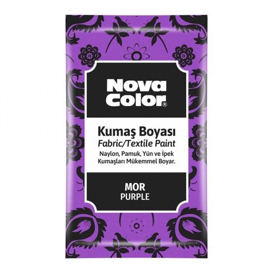 NOVA COLOR NC-907 KUMAŞ BOYASİ TOZ 12GR MOR