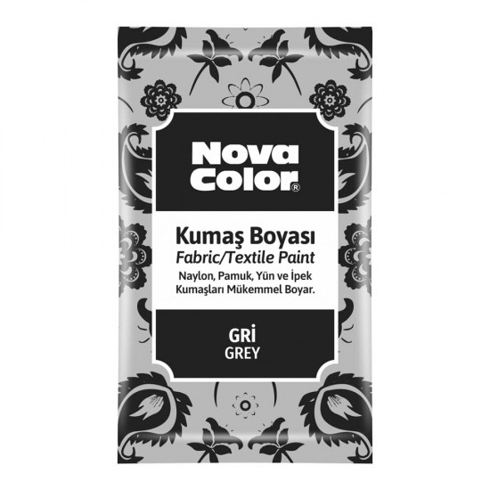 NOVA COLOR NC-908 KUMAŞ BOYASİ TOZ 12GR GRİ