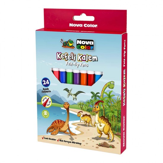 NOVA COLOR NC-872 KEÇELİ KALEM 24LÜ SET