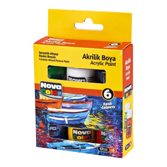 NOVA COLOR NC-2006 AKRİLİK BOYA 17ML 6LI ŞİŞE