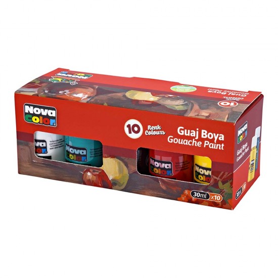 NOVA COLOR NC-114 GUAJ BOYA 10 RENK ŞİŞE