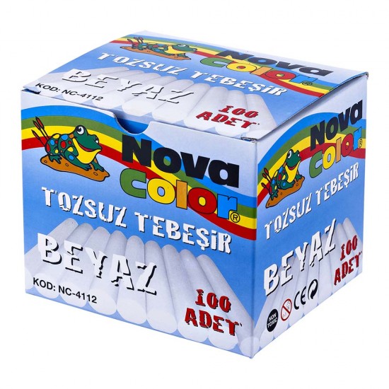 NOVA COLOR NC-4112 TOZSUZ TEBEŞİR 100LÜ BEYAZ