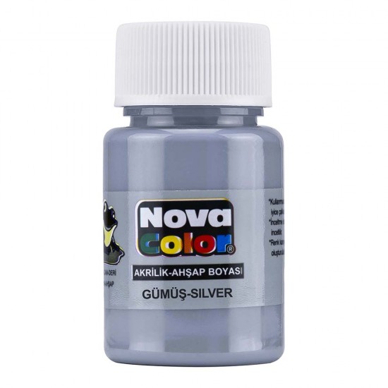 NOVA COLOR NC-235 AKRİLİK BOYA ŞİŞE GÜMÜŞ