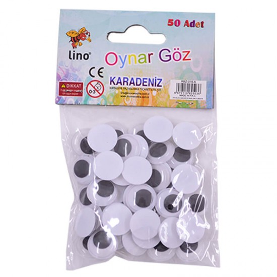 LİNO RBZ-016A OYNAR GÖZ 15MM 50ADET