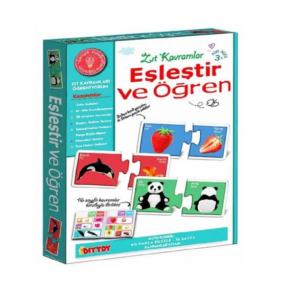 DIYTOY 1840 EŞLEŞTİR VE ÖĞREN ZIT KAVRAMLAR