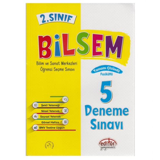 EDİTÖR / 2.SINIF BİLSEM TAMAMI ÇÖZÜMLÜ 5 DENEME SINAVI