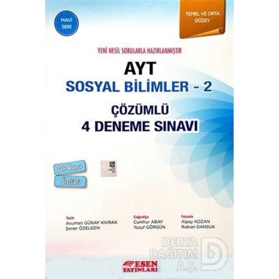 ESEN / AYT SOSYAL BİLİMLER - 2 ÇÖZÜMLÜ DENEME MAVİ