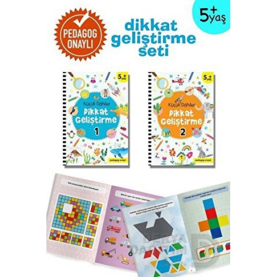 İNDİGO / KÜÇÜK DAHİLER DİKKAT GELİŞTİRME SETİ 2 KİTAP 5+ YAŞ